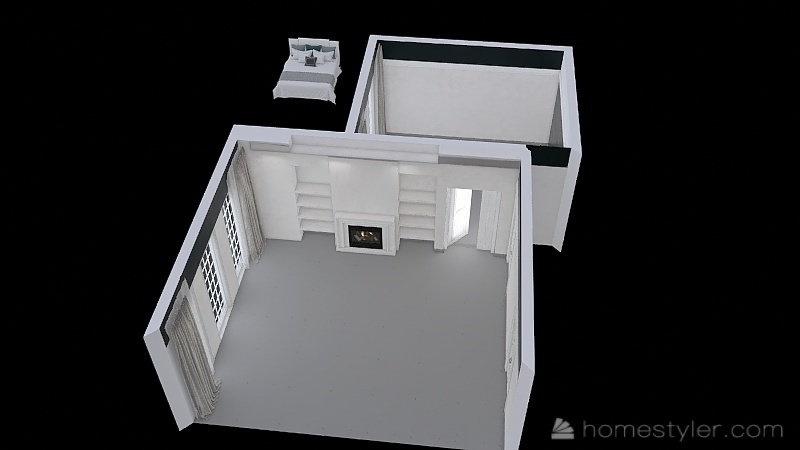 Room 1- Classic Black and White 3d design renderings