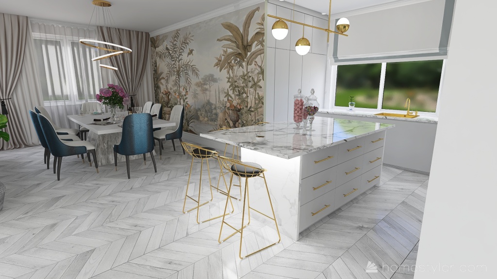 Kuchnia i Jadalnia 3d design renderings