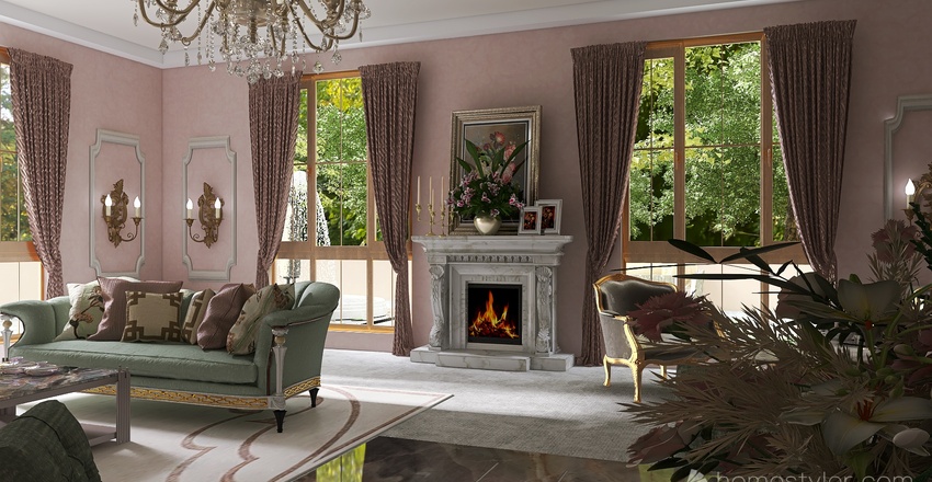 Parisian Pinks Interior Design Render