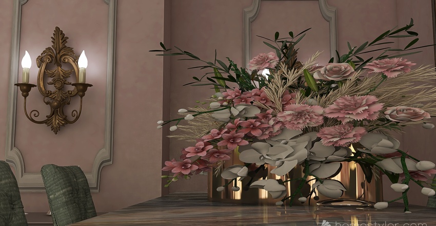 Parisian Pinks Interior Design Render