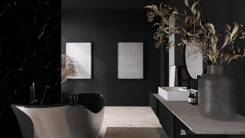 Contemporary ONE | BLACK | Black 3d design renderings