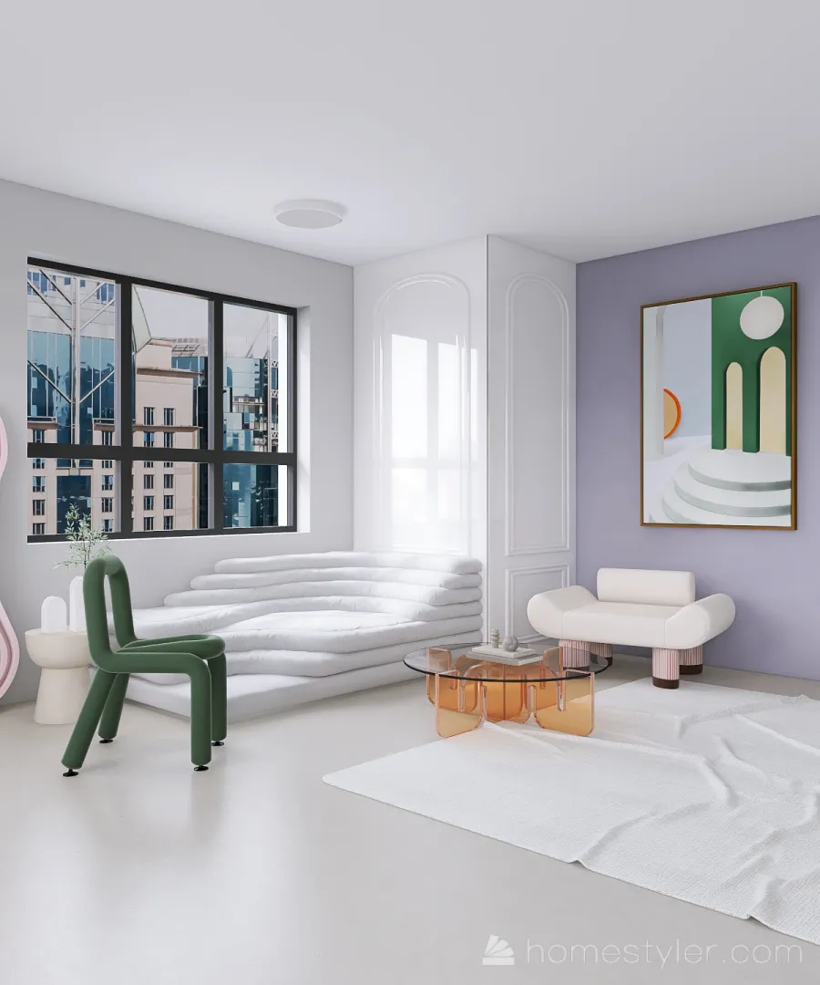 Contemporary EN SUEÑO Purple Green 3d design renderings