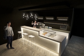 Italian Bar Design Rendering