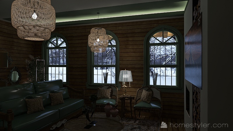rustic mini house 3d design renderings