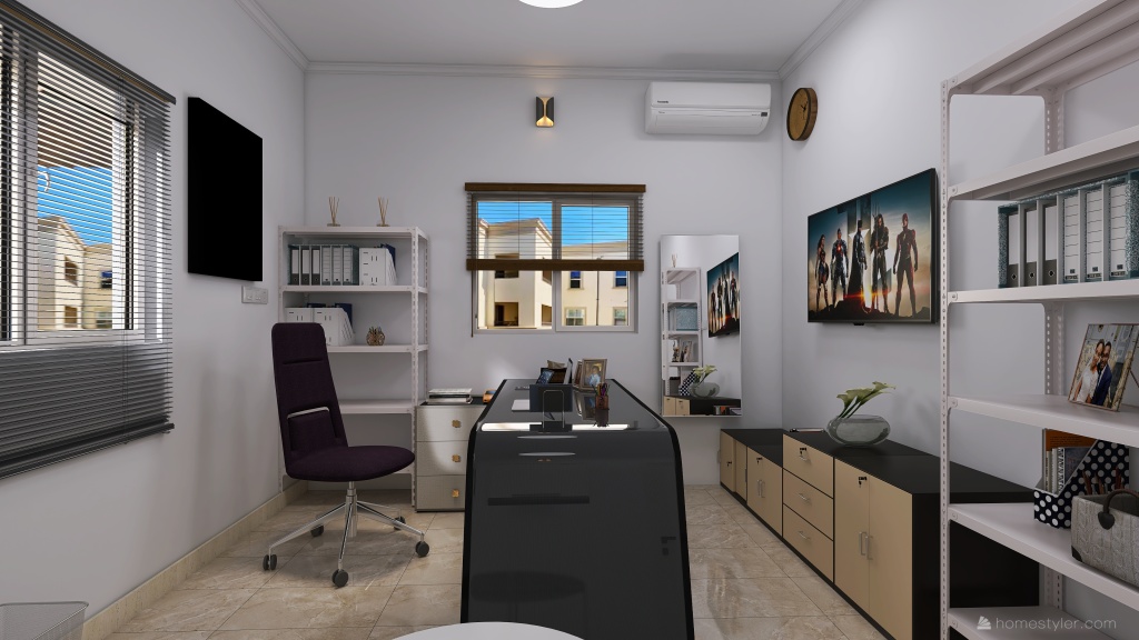 Home office and Kitchen concept 3d design renderings