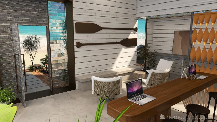 Costal Oars White 3d design renderings