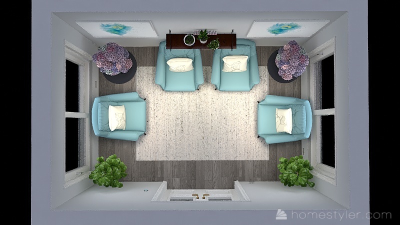 comfortable waiting room 3d design renderings