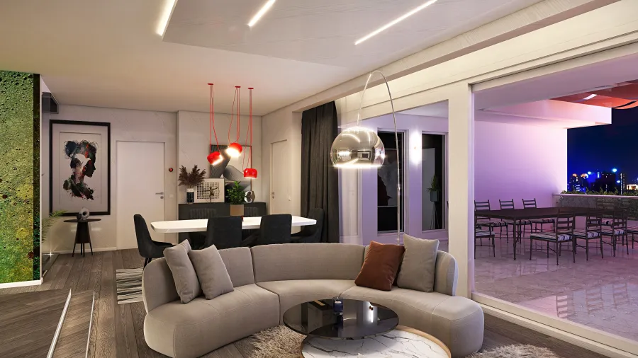 living ,room  dining  kitchen 3d design renderings