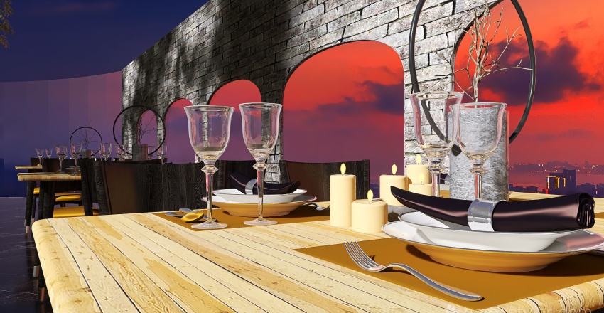 Restaurant with a touch of luxury 3d design renderings