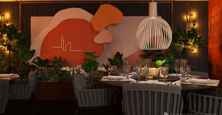 Restaurant with a touch of luxury 3d design renderings