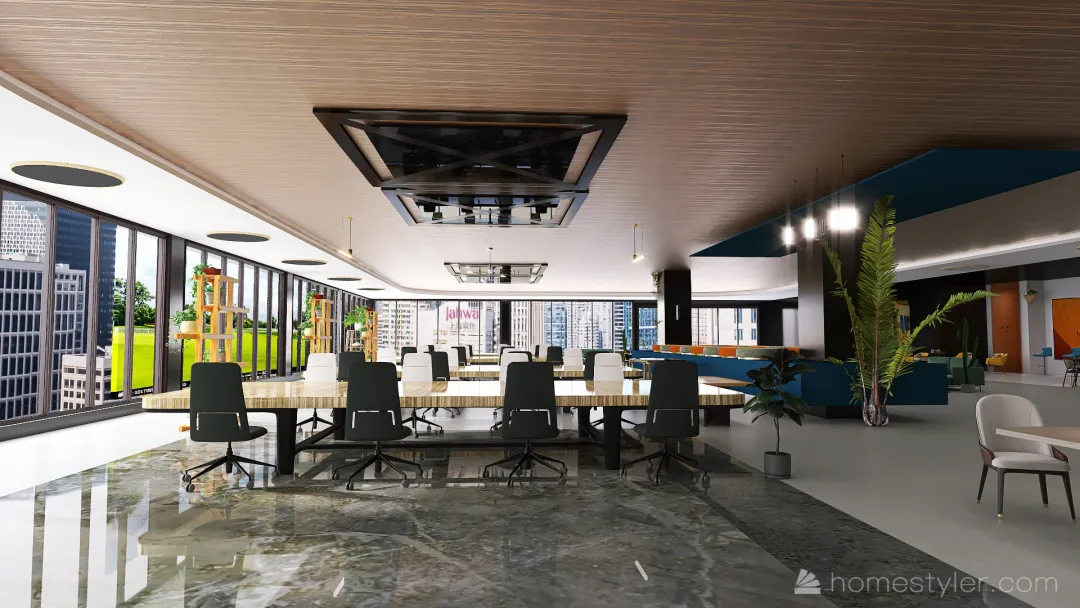 OFFICE WORKSPACE 3d design renderings
