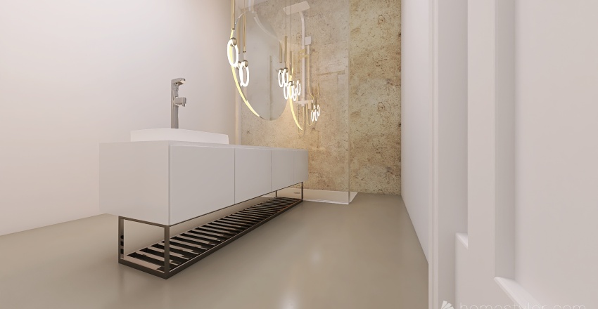 Baño compartido 3d design renderings