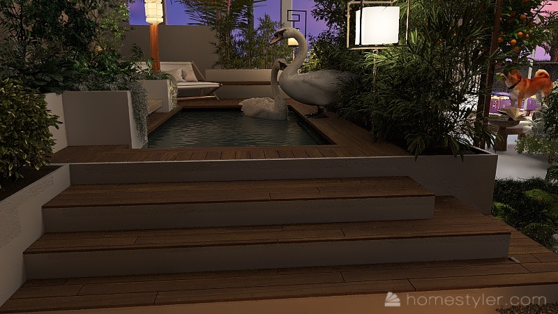 Outdoor Cafe 3d design renderings