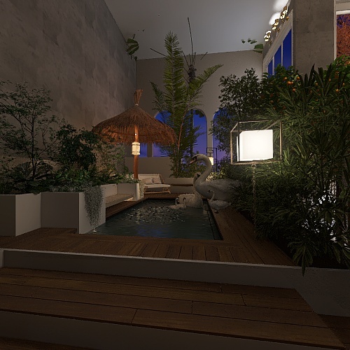 Outdoor Cafe 3d design renderings