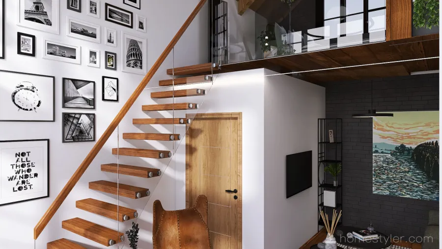 Contemporary loft 3d design renderings