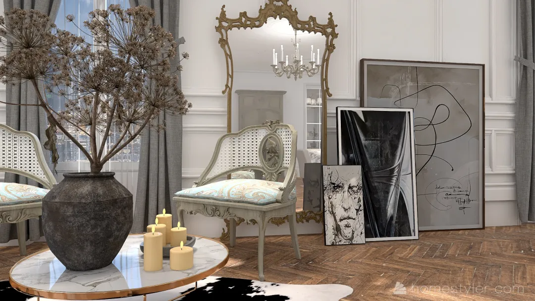 Parisian apartment: C'est La Vie! 3d design renderings