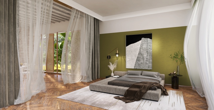 StyleOther ArtDeco TropicalTheme WarmTones WoodTones Bedroom 3d design renderings