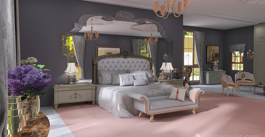 Parisian Pinks Interior Design Render