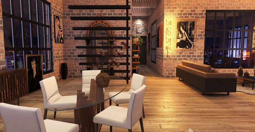 appartement loft 3d design renderings