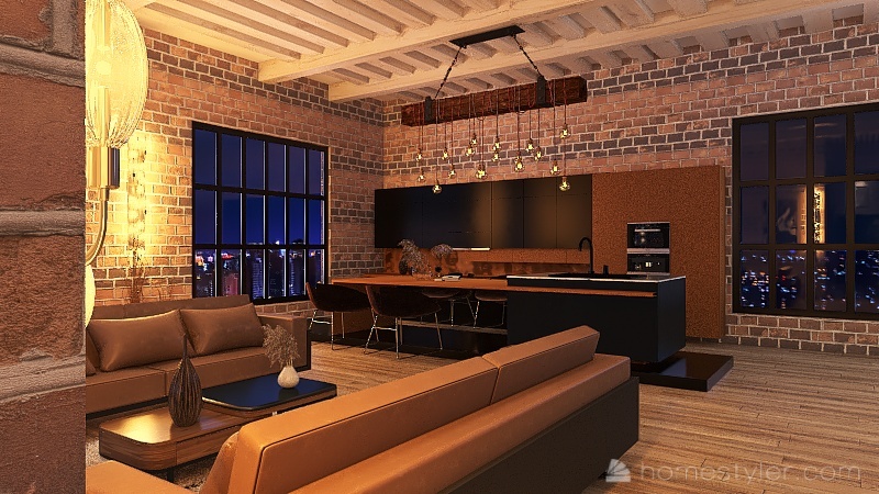 appartement loft 3d design renderings