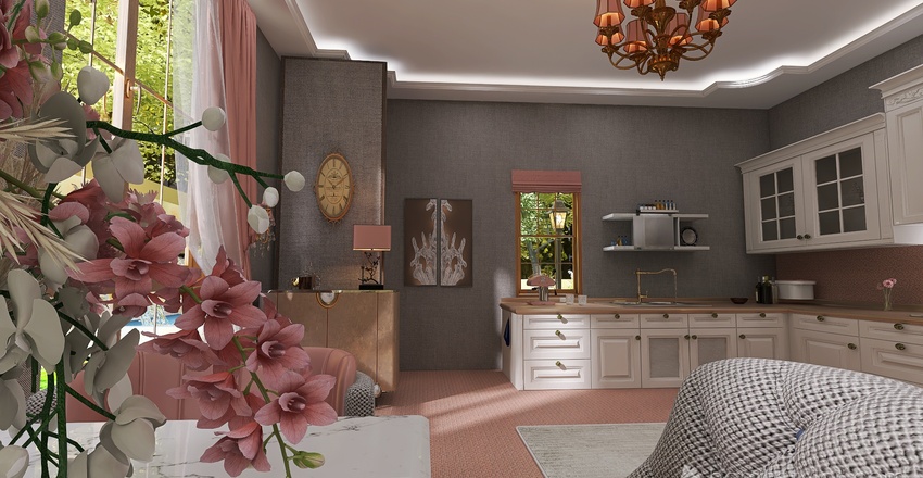 Parisian Pinks Interior Design Render