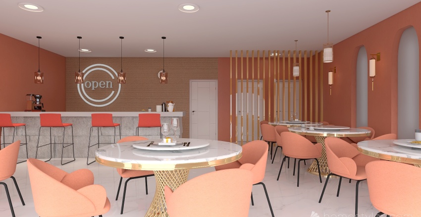 Café Boutique 3d design renderings