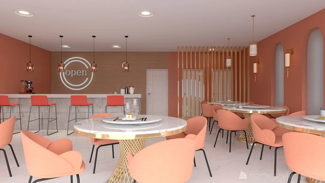 Café Boutique 3d design renderings