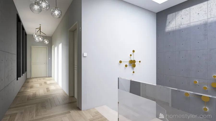 Modern Black Corridor 3d design renderings