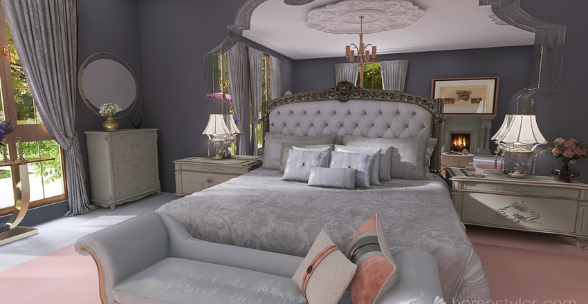 Parisian Pinks Interior Design Render