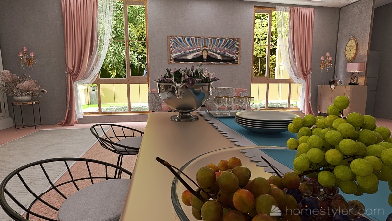 Parisian Pinks Interior Design Render