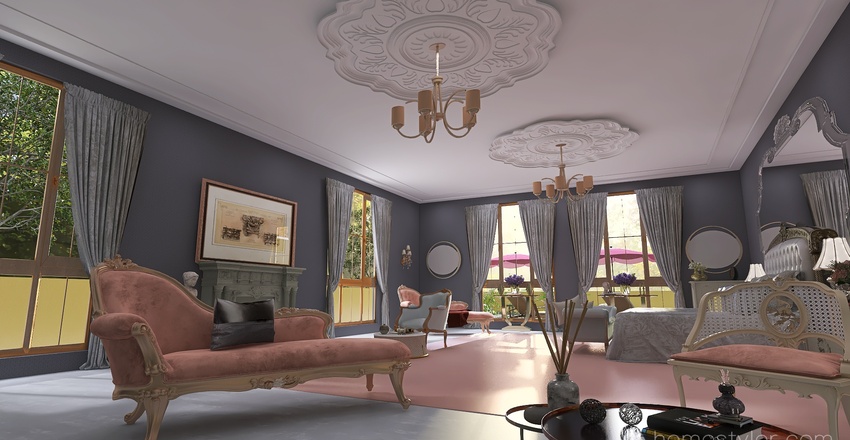 Parisian Pinks Interior Design Render