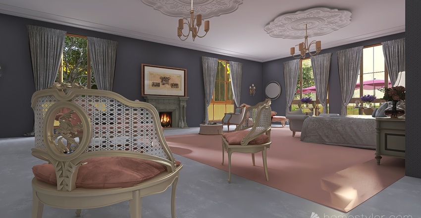 Parisian Pinks Interior Design Render