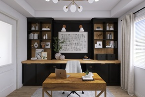 Contemporary Home Office Design Rendering