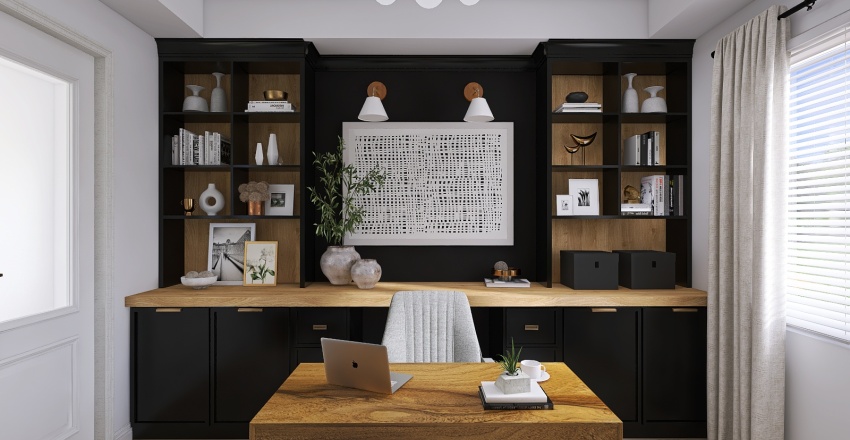 Contemporary Home Office 3d design renderings