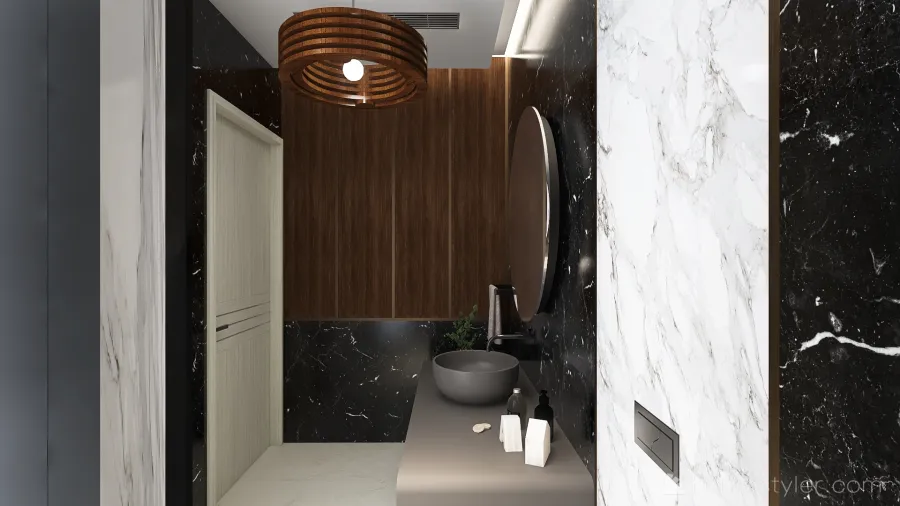 Modern Black Bathroom1 3d design renderings