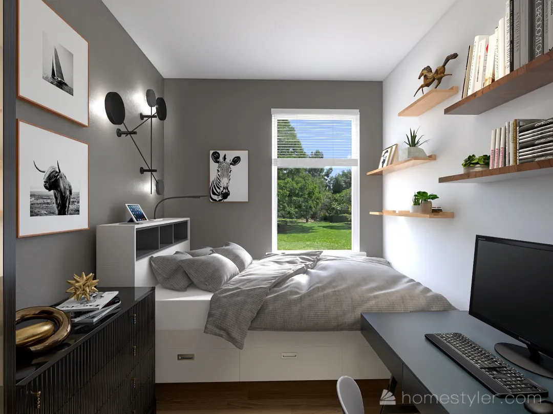 Teenage bedroom 3d design renderings