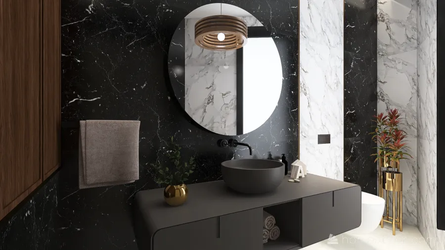 Modern Black Bathroom1 3d design renderings