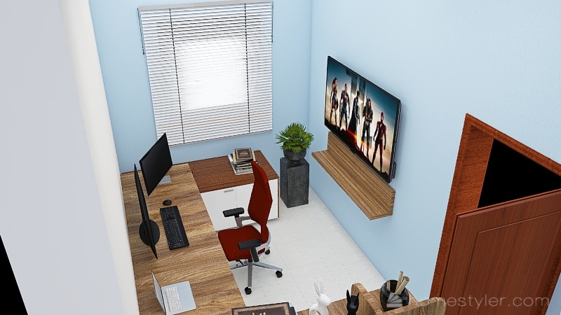 Room 1- Classic Black and White Interior Design Render