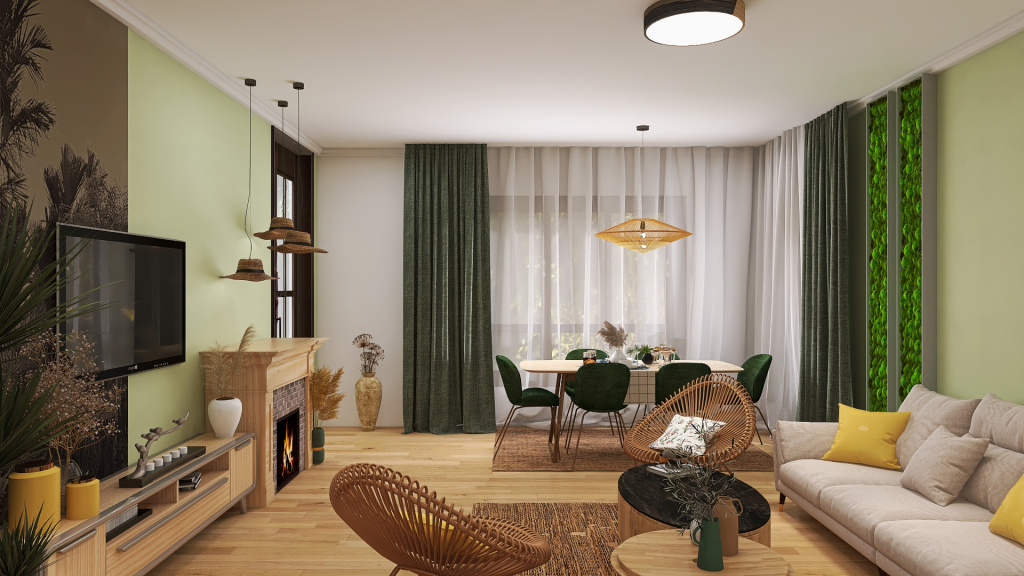 Living scandinav 3d design renderings