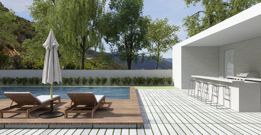 Modern Contemporary Midcentury Modern White WoodTones 3d design renderings