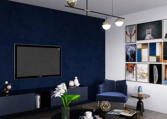 Pantone blue interior Design Rendering