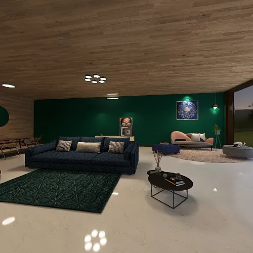 Colorful living  room - Thalyta Francelino Design Rendering