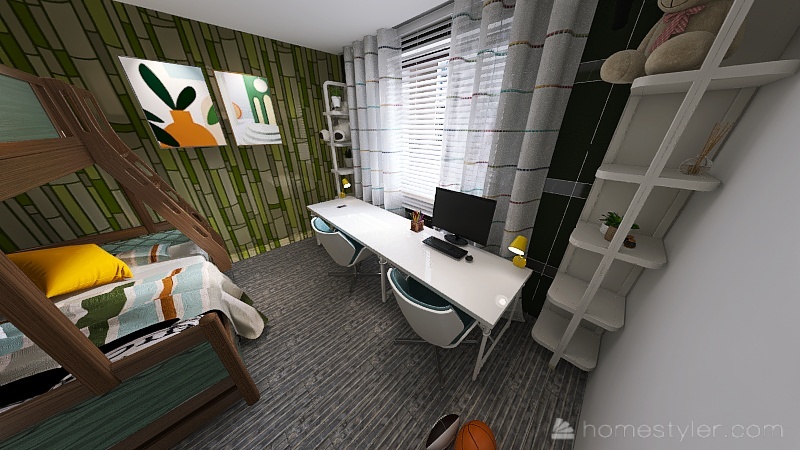 комната сыновей 3d design renderings