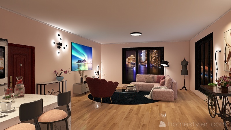 adrien's and marinette's apartement 3d design renderings