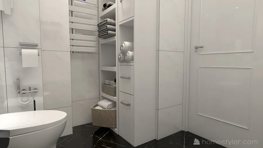 #HSDA2021ResidentialSnow-white bathroom 3d design renderings