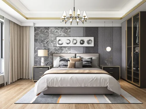 New Chinese Living and Bedroom Design