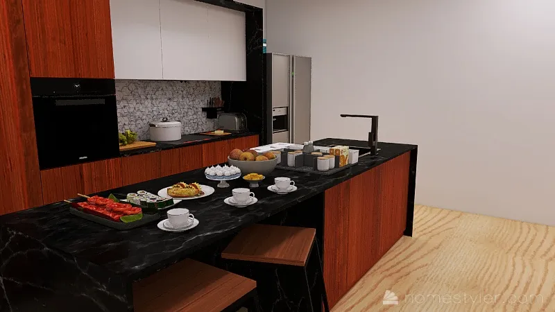 Casa simples (Família J. Kitchens) 3d design renderings