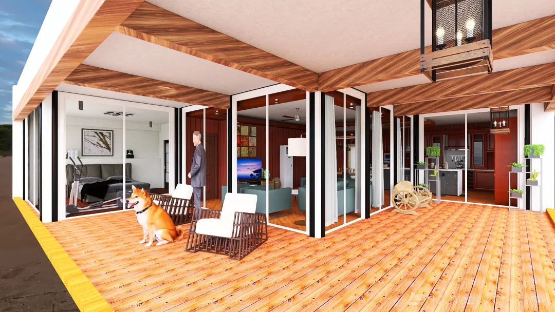 Malibu Inspired Modern Home 3d design renderings