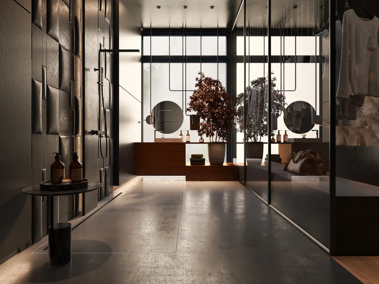 Contemporary Orange MasterBedroom 3d design renderings