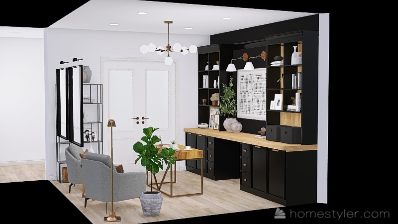 Contemporary Home Office 3d design picture 30.96